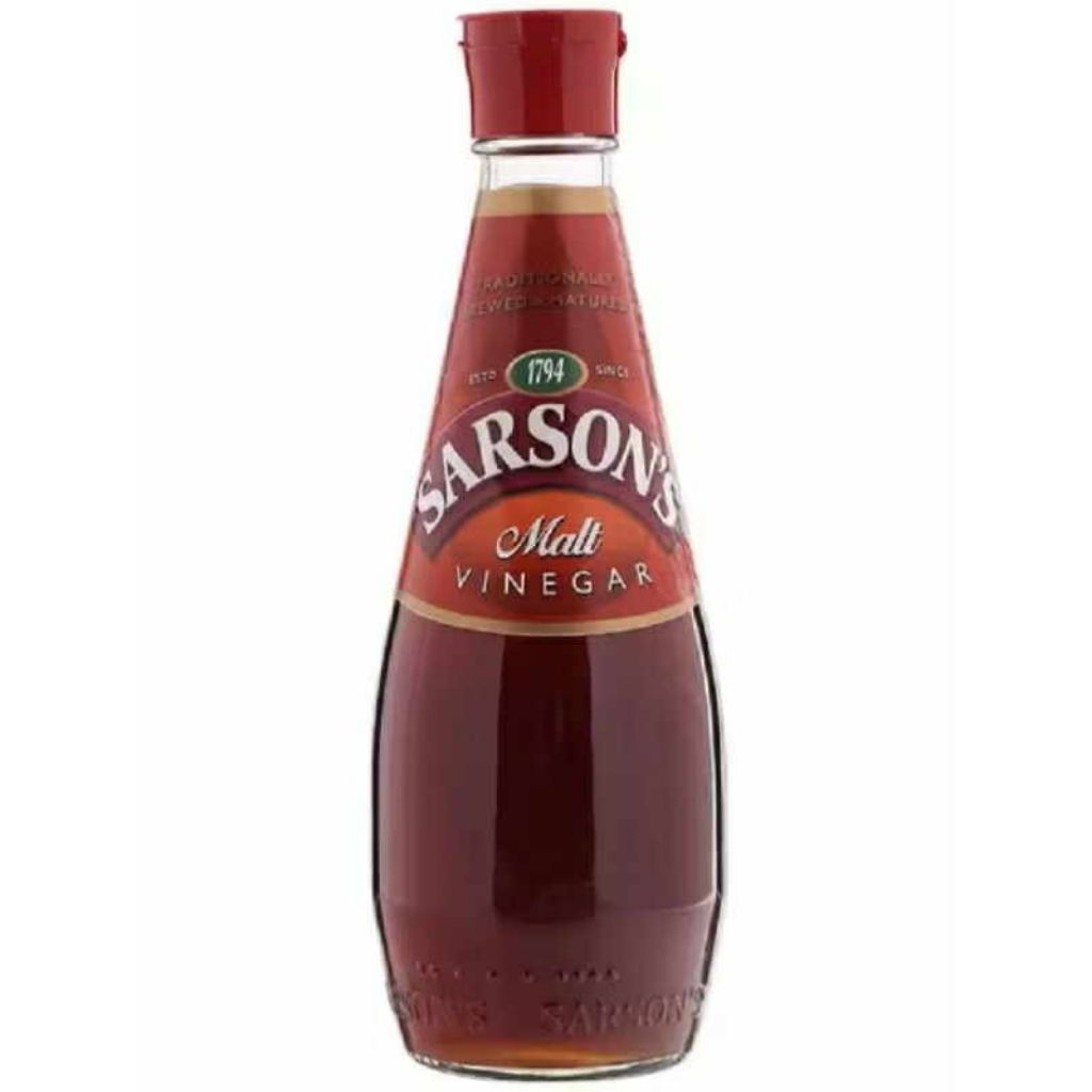 Sarson's Malt Vinegar 400ml. (GRASS BOTTLE) ซาร์ซันส์ น้ำส้มสายชูมอลต์อังกฤษ 400มล.