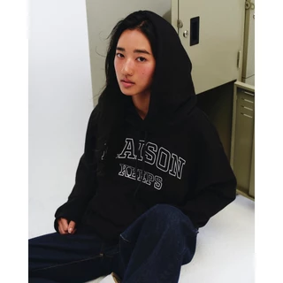 maison KEEPS | College Logo Hoodie | เสื้อสเวตเตอร์แขนยาว ฮู้ดดี้ ปักโลโก้
