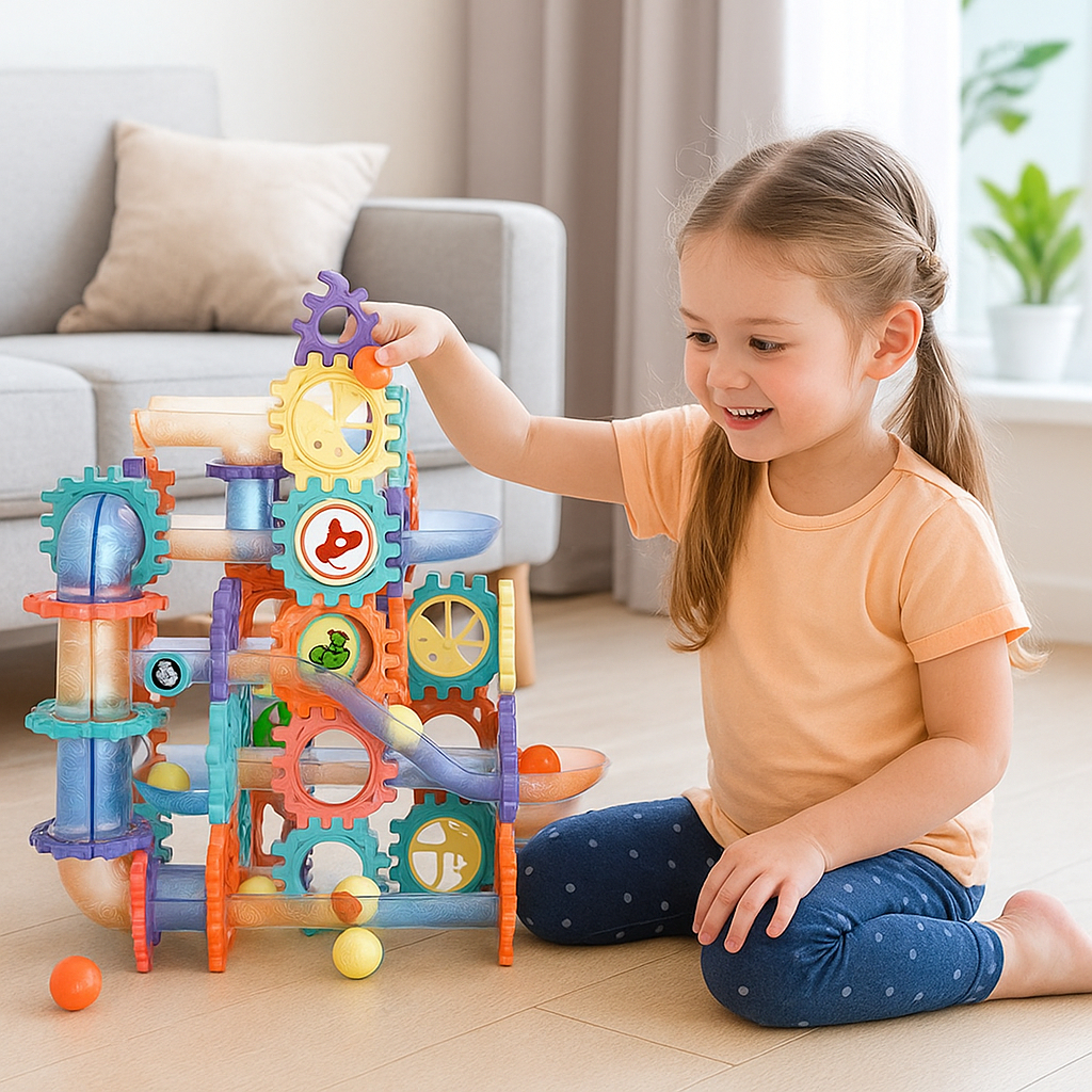 DTXmarket ToyBricks&BallTrack ของเล่นพัฒนการเด็ก จิ๊กซอว์ บล็อกตัวต่อ ดอกไม้ 3ปีขึ้นไป ของเล่นเด็ก