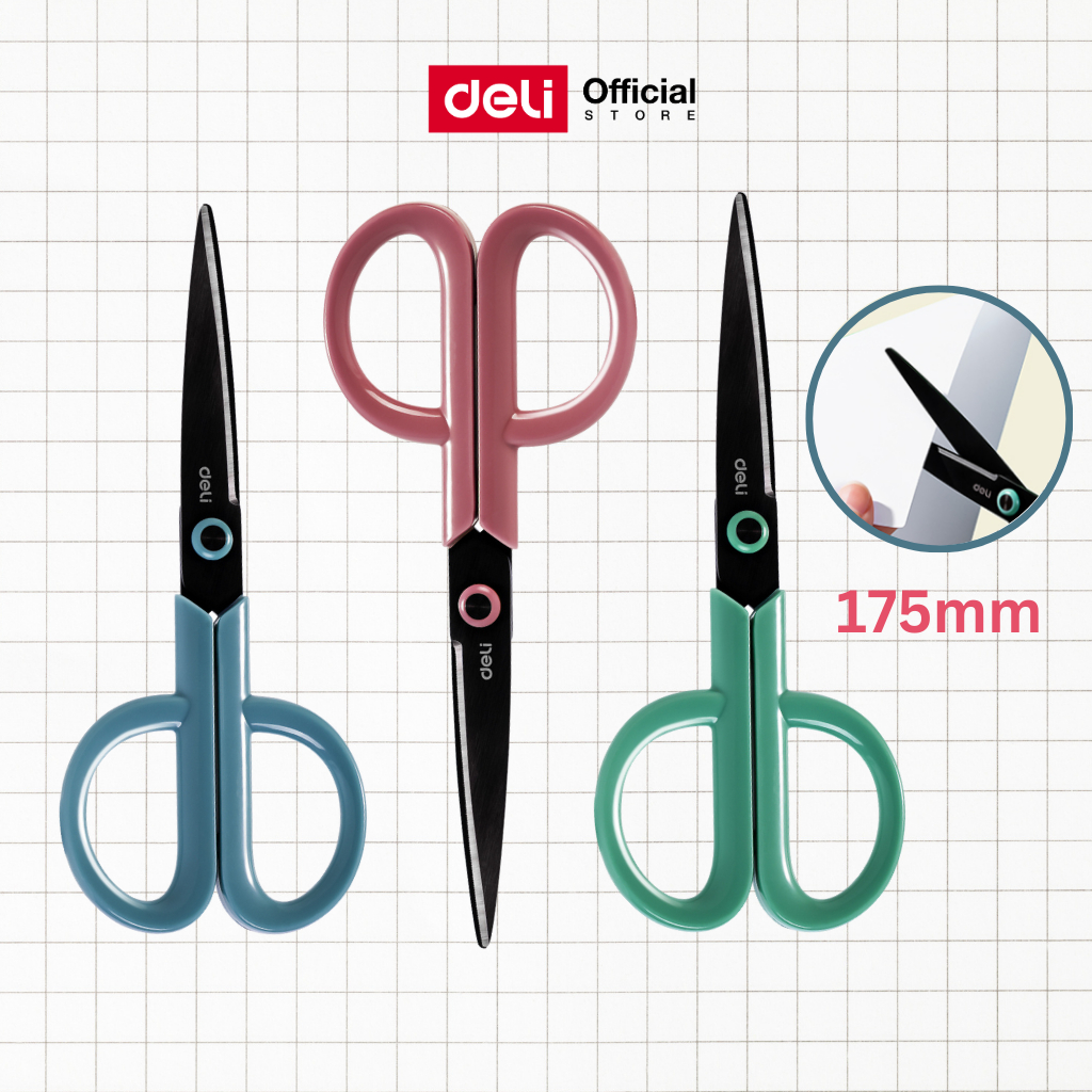 Deli กรรไกรเคลือบไทเทเนียม รุ่น DF301 แข็งแรง ทนทาน มี 3 สี จำหน่าย 1 เล่ม Scissor