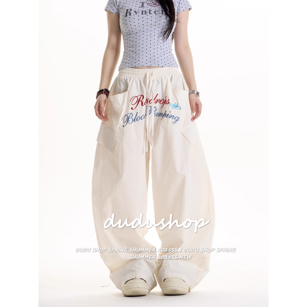 [Summer quick-drying fabric, dance camouflage pants]กางเกงเต้นแจ๊สสปอร์ตขากว้างอเนกประสงค์สำหรับผู้หญิง