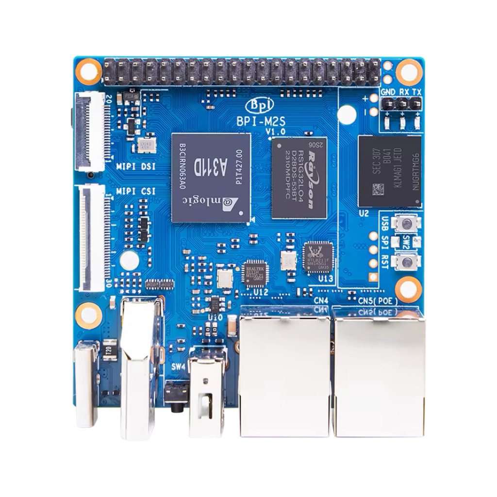 Banana Pi BPI-M2S SoC Amlogic A311D และ S922X Hexa-Core 4GB LPDDR4 RAM 16GB EMMC HDMI 2.1 4Kp60 OS U