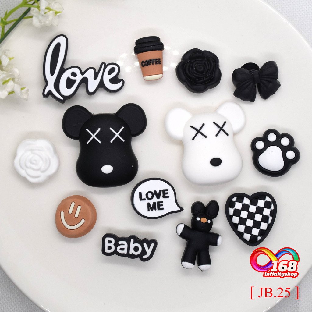เช๊ตการ์ตูน ตุ๊กตา 🇹🇭ร้านไทย[ JB.25 ]#จิบบิท#ติดรองเท้า#กระเป๋า#DIY พีวีซี น่ารัก อุปกรณ์เสริม