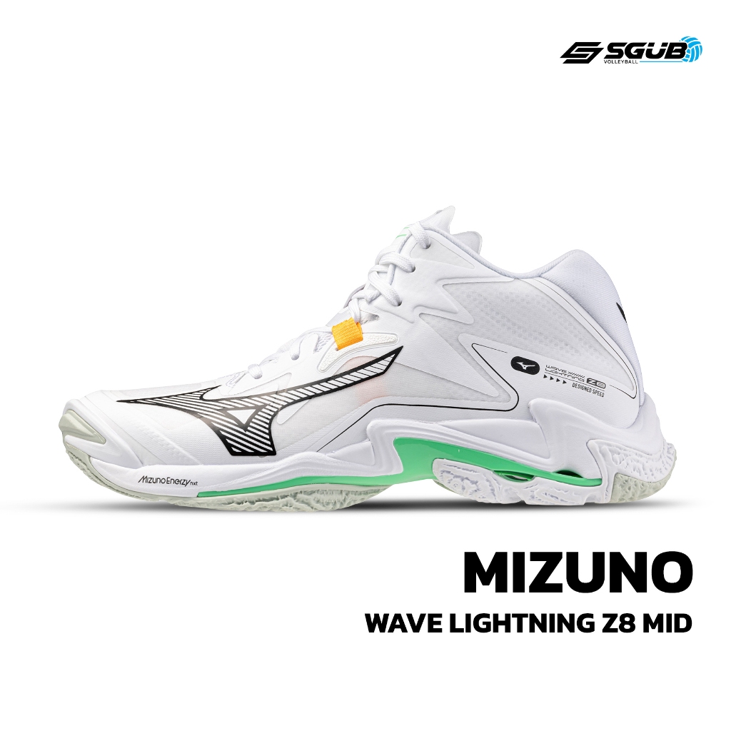 รองเท้าวอลเลย์บอลของแท้ MIZUNO Unisex รุ่น WAVE LIGHTNING Z8 MID หุ้มข้อ