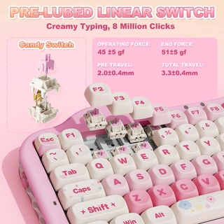 [โค้ดคุ้มลด 20%] YUNZII C75 Cake Meow Keyboard Creamy Mechanical Keyboard คีย์บอร์ดไร้สาย Wireless Bluetooth Custom MOA