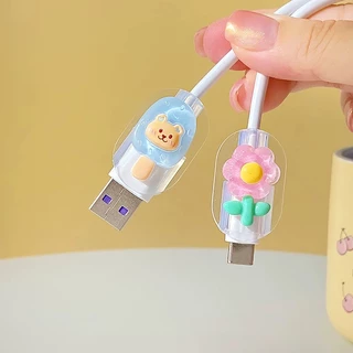 สำหรับ แอนดรอยด์ Type-c/Micro ที่กันสายหัก ลายการ์ตูน cable protector สำหรับ สายชาร์จ Android Type-c/Micro Cable Bite