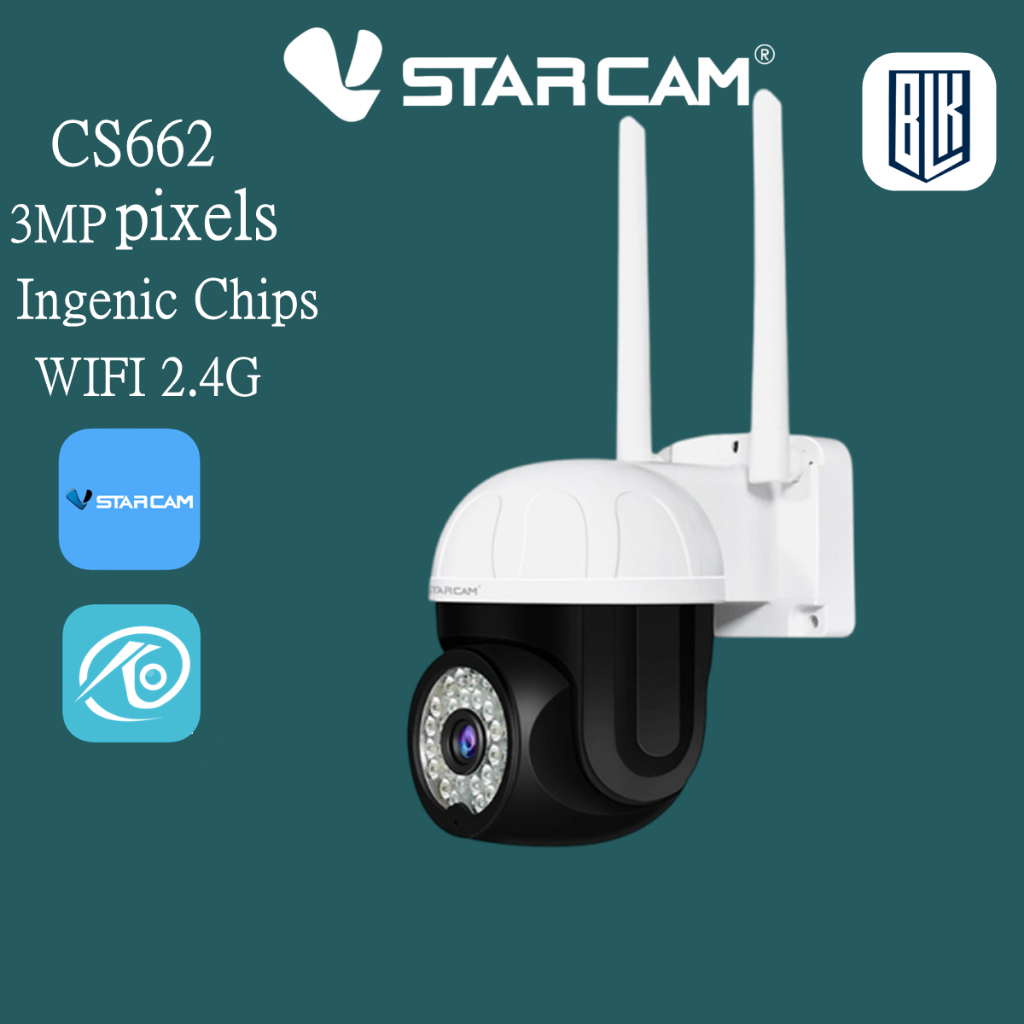 Vstarcam CS662  CS96PRO กล้องวงจรปิดไร้สาย Outdoor ความละเอียด 3MP(1296P) กล้องนอกบ้าน ภาพสี มีAI+ ค