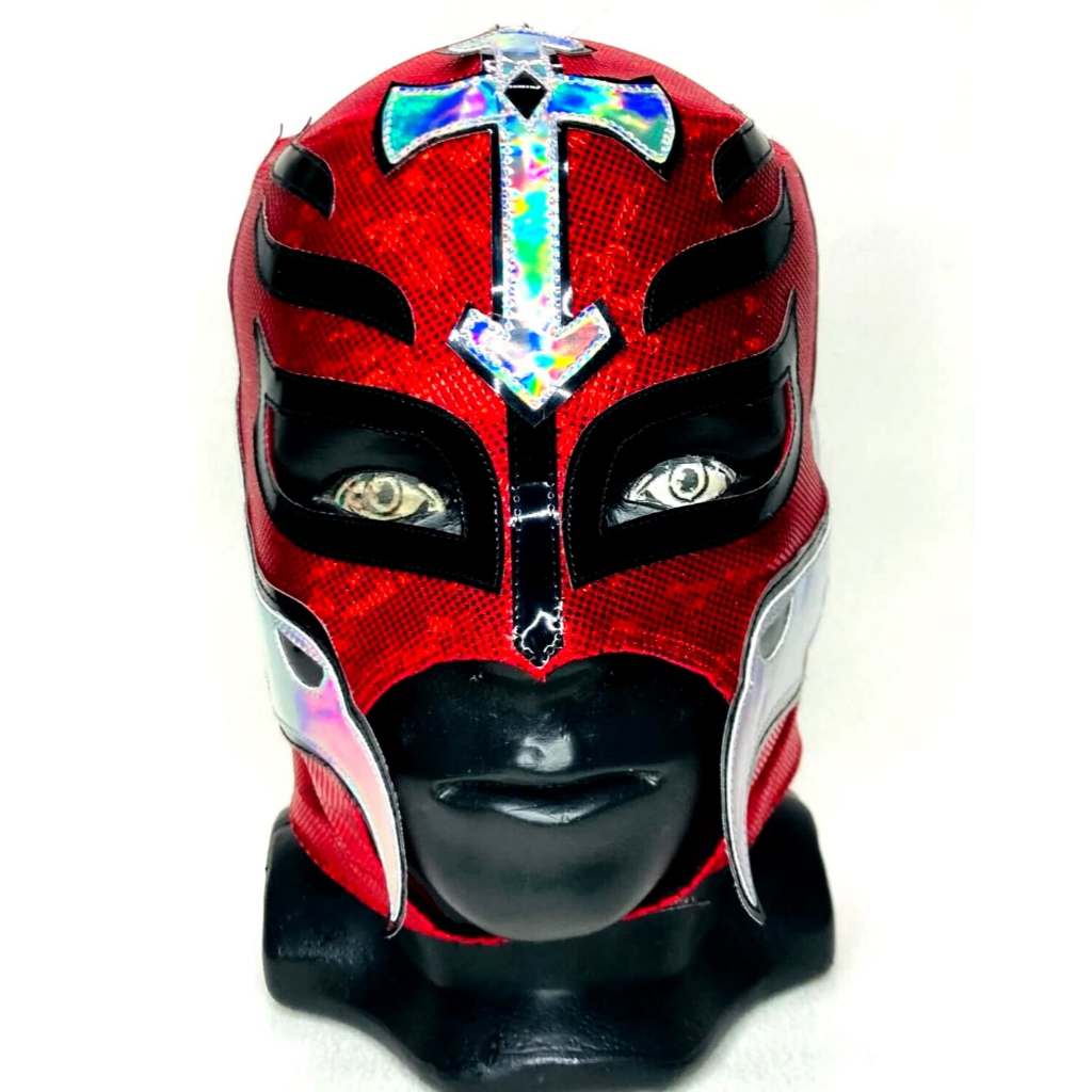หน้ากาก Mysterio Lucha Libre Wrestling Costume Mask Mascara Luchador Red Silver
