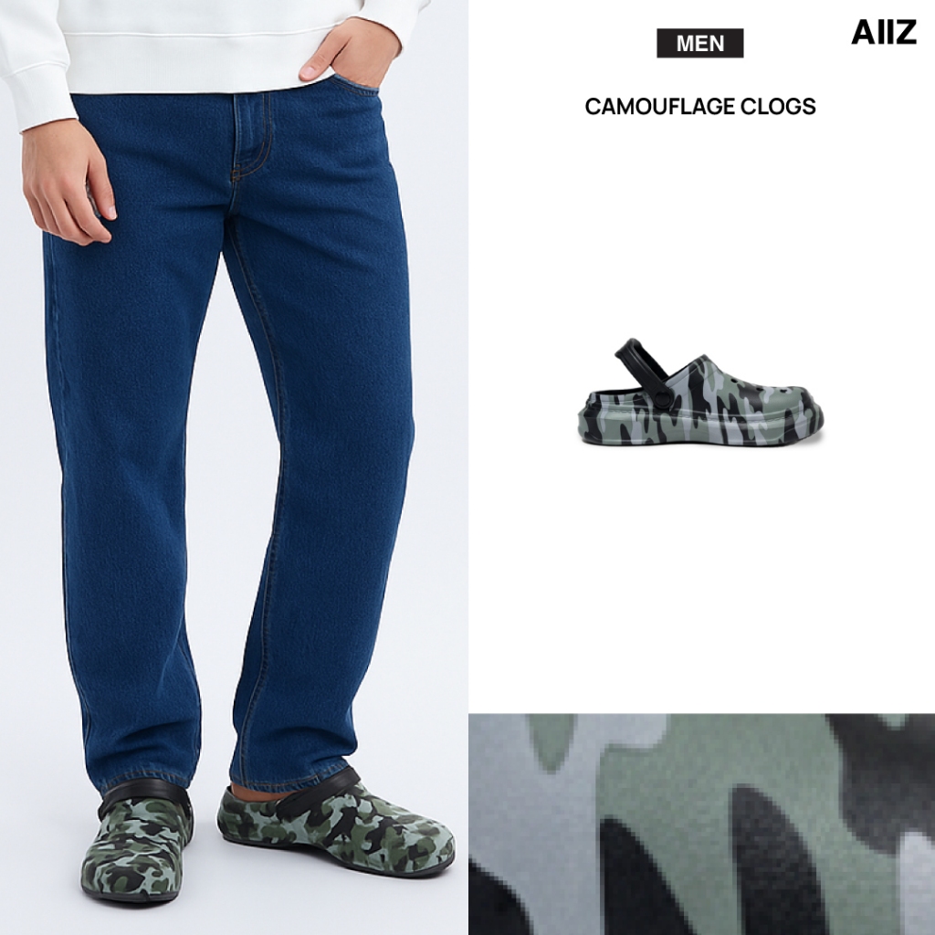 AIIZ (เอ ทู แซด) -รองเท้าแตะแบบสวมปิดหน้าเท้าลายพราง