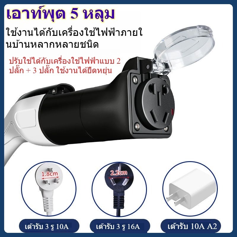 หัว V2L Adapter มีไฟ LED เลือกได้ สำหรับรถยนต์ไฟฟ้า BYD MG Neta Aion V UT Haval และรุ่นที่รองรับ