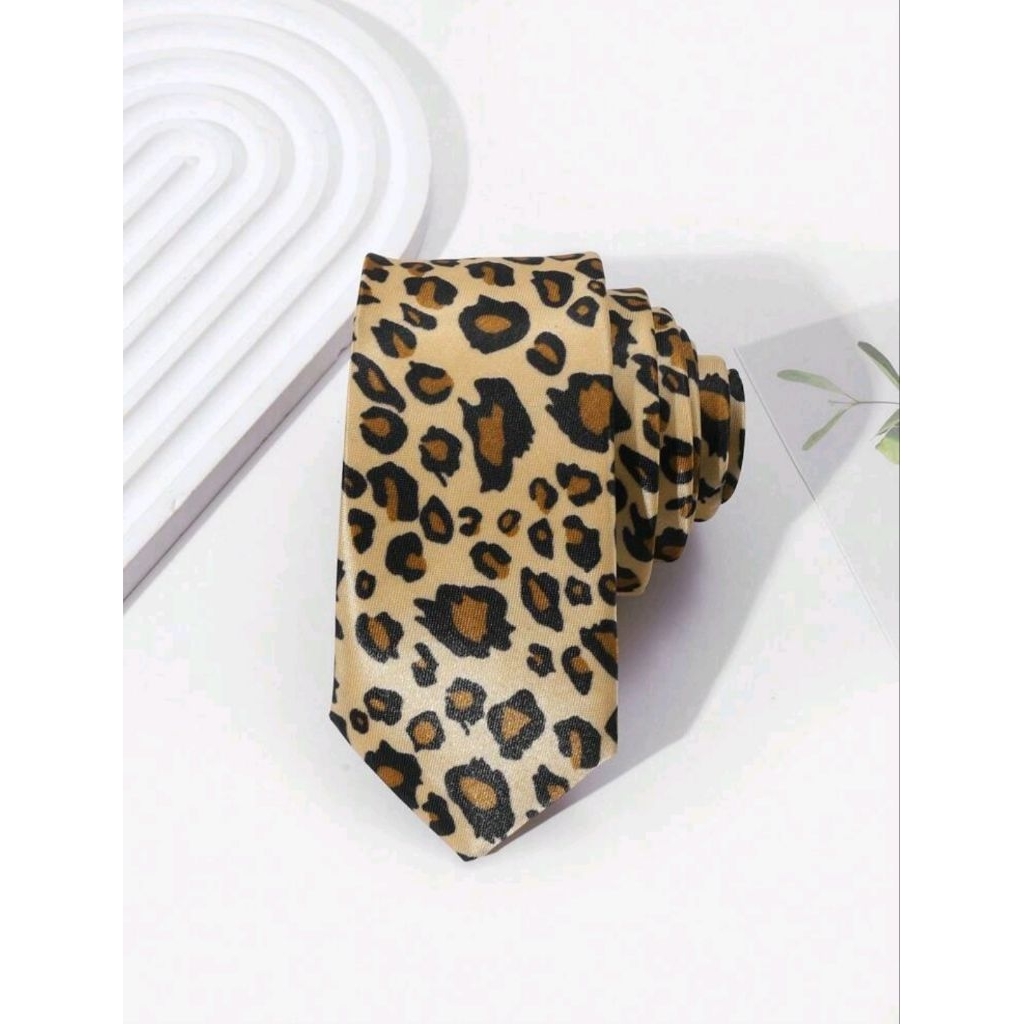 พร้อมส่ง  👔 Kawaii Cat เนคไทลายเสือ สีน้ำตาล มี 2 แบบ (necktie)