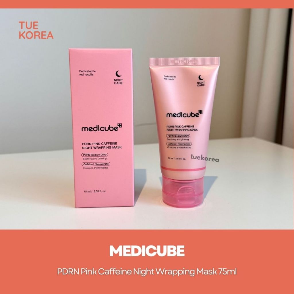 พร้อมส่ง MEDICUBE - PDRN Pink Caffeine Night Wrapping Mask 75ml