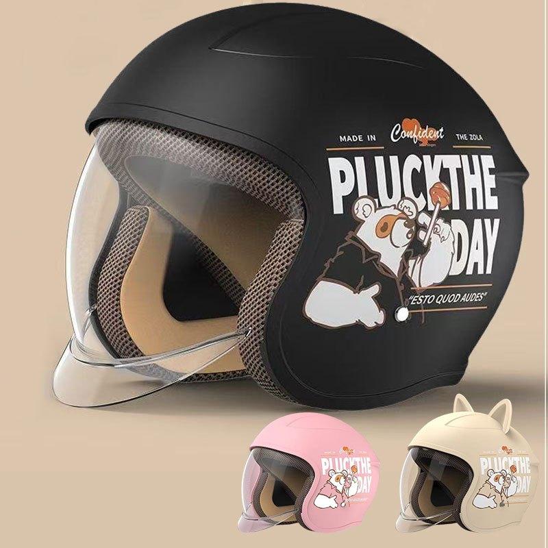 2026หมวกกันน็อคครึ่งใบหมวกกันน๊อก เลนส์ในตัว การหดตัวได้ กันลม กันน้ำ  ถ่ายเทอากาศได้ดี แข็งแรงทนทานต่อ หมวกกันน๊อค