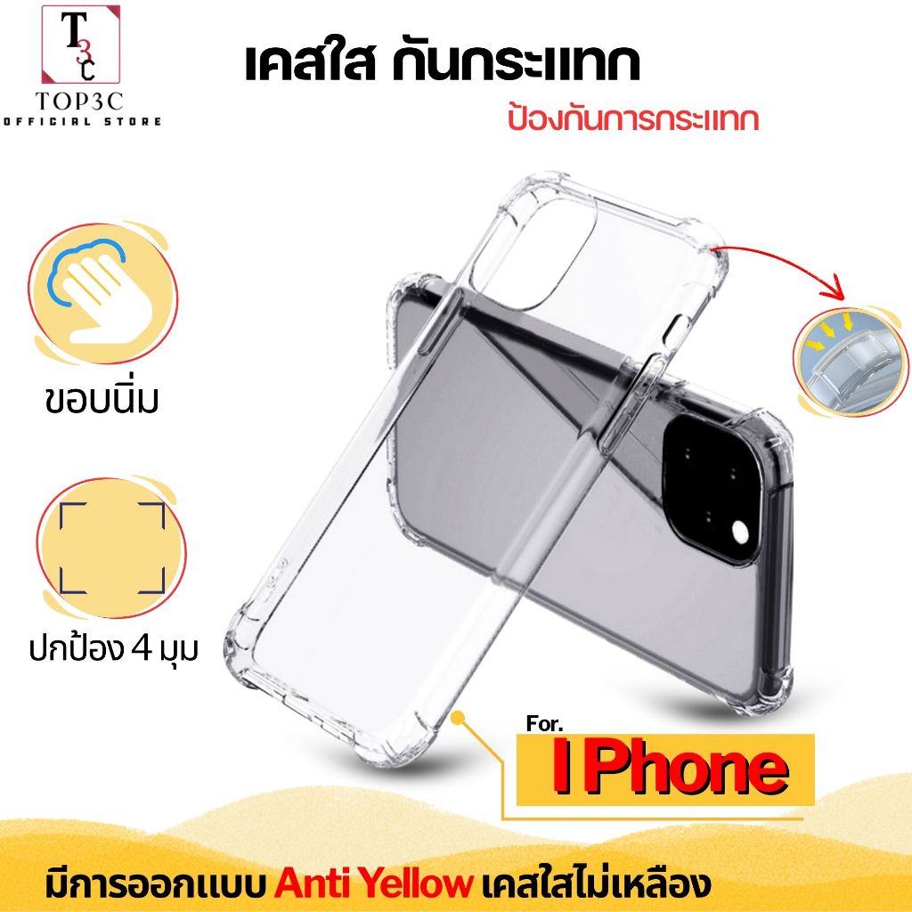 เคส for iPhone 17e12 11 14 15 16 Pro XS Max XR X 8 7 Plus SE 2020 อ่อนนุ่ม TPU ซิลิโคนโปร่งใสปกหลัง