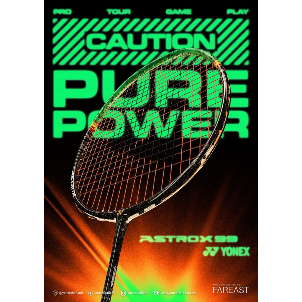 Yonex ไม้แบดมินตัน Astrox 99 Pro (Gen 3rd) 4U/3U แถมเอ็น กริป ซอง ประกันไทย 3 เดือน