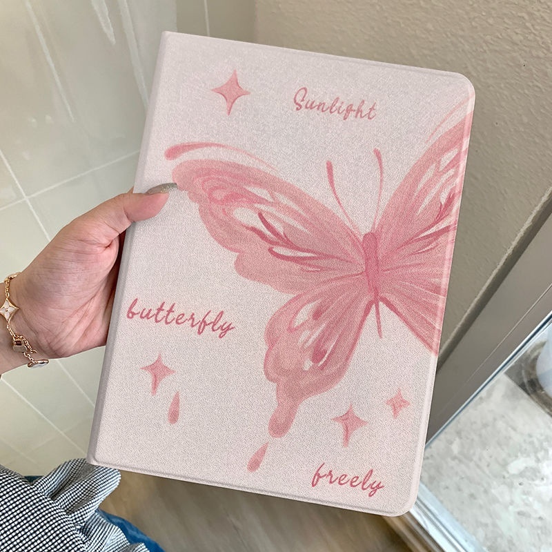 🚚พร้อมส่ง🚚เคส Samsung Galaxy Tab S10 FE S9+ S9 FE S7 FE ผีเสื้อ A9+ S8 S7 S7+ มีที่ใส่ปากกา S6 Lite