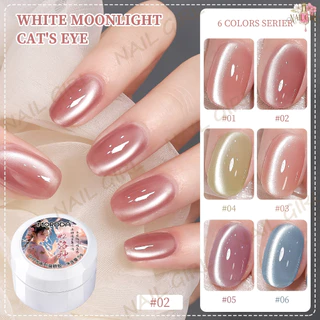 Nail.Girl เจลทาเล็บเจล UV ซีรีส์ไวท์มูนไลท์ Cat Eye สีเจลทาเล็บแคทอาย สีเจลลูกแก้ว ชนิดต้องอบ ต้องใช้แม่เหล็กดึงสีนะคะ