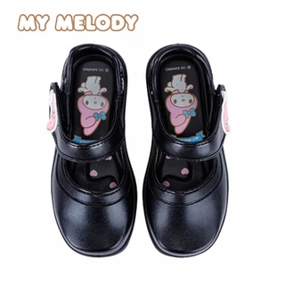 MY MELODY ใหม่ล่าสุด รองเท้านักเรียนหญิงมายเมโลดี้ หนังดำพื้นลายมายเม รุ่นMM-101