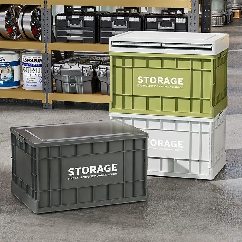 Ubear กล่องเก็บของ ล้อเลื่อน พับเก็บได้ ความจุเยอะ วางซ้อนได้ เนื้อพลาสติกหนา แข็งแรง ทนทาน ประกอบง่