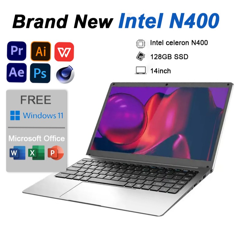 Lenovo Intel Core i5/N400/J4125 แล็ปท็อป 14 นิ้วใหม่รับประกัน 2 ปีฟรี 8+128GB หน่วยความจำฟรีติดตั้ง 