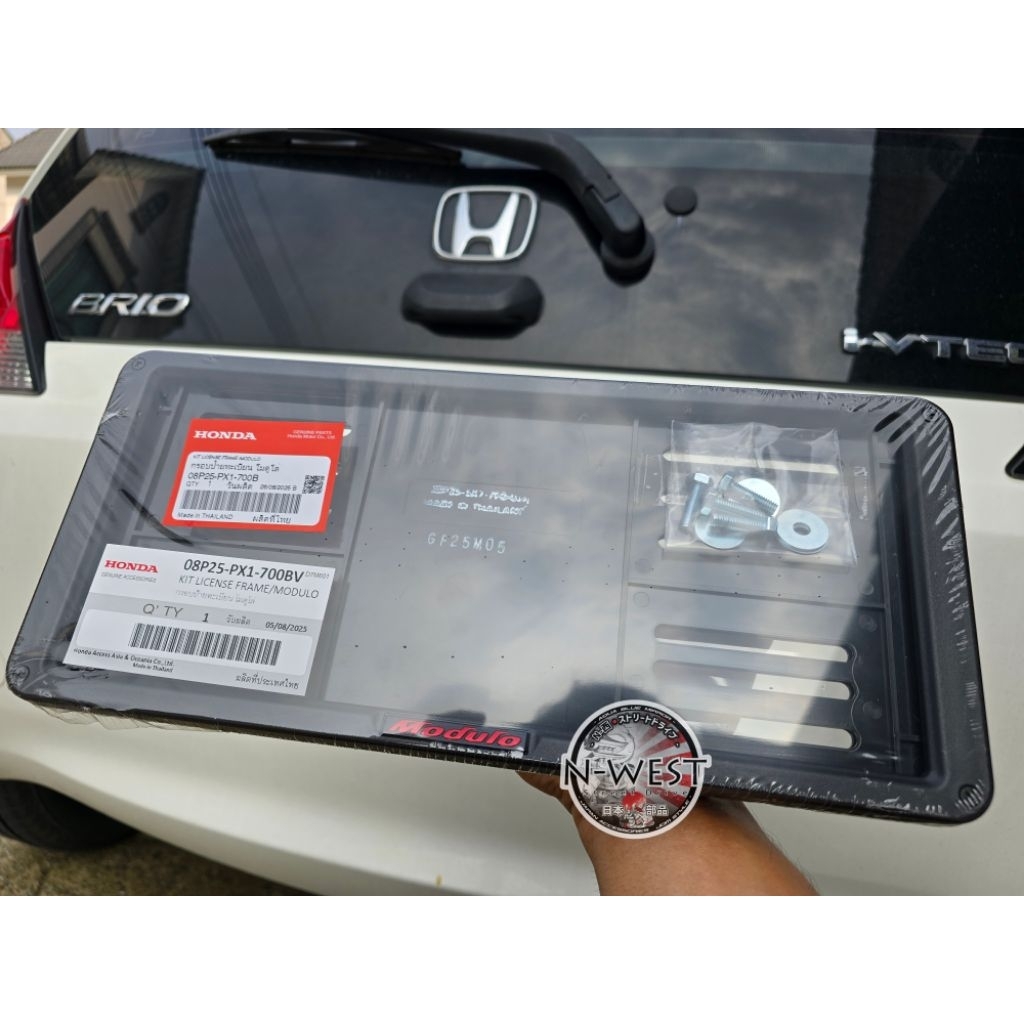 กรอบป้ายทะเบียน Modulo แท้ HONDA (คู่หน้า+หลัง)