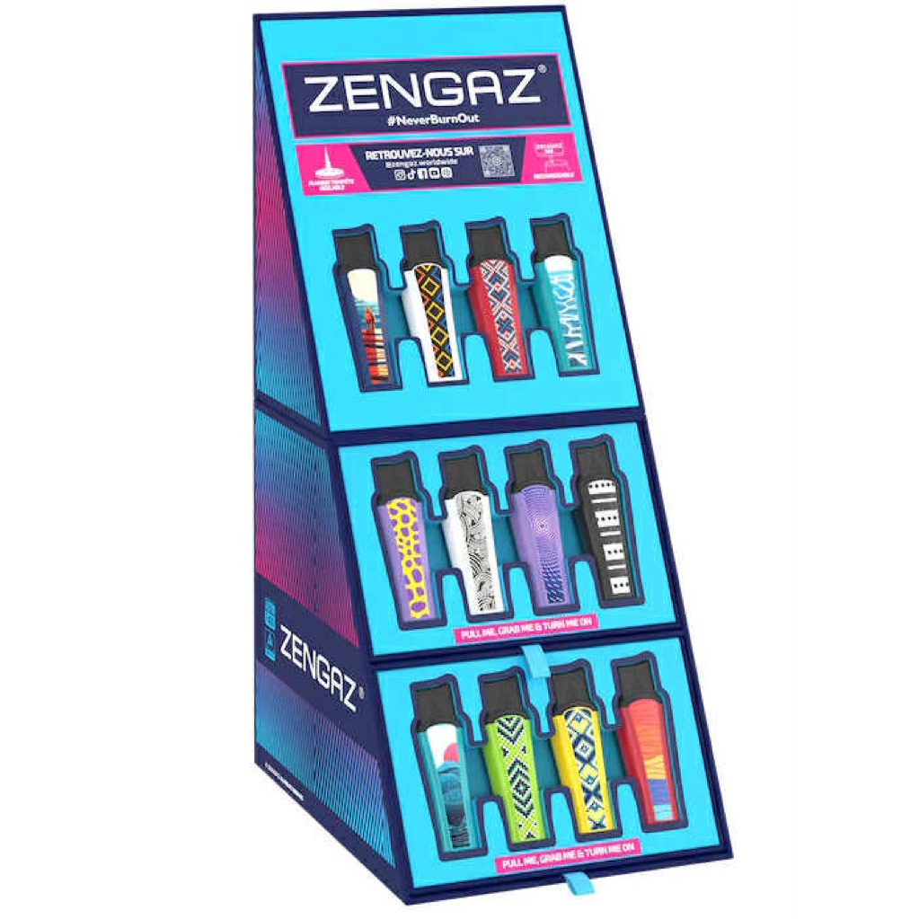 zengaz ขายยกบล็อค48ชิ้น คละลาย ไฟฟู่ แบบเติมแก๊ส