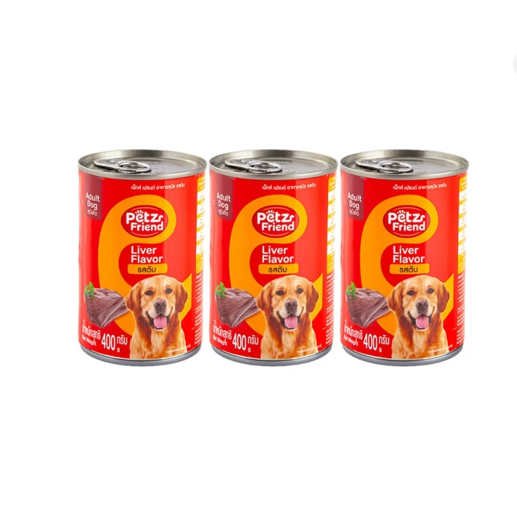 เพ็ทส์เฟรนด์ อาหารสุนัข รสตับ 400 กรัม X 3 Petz Friend Liver Flavor 400g x3
