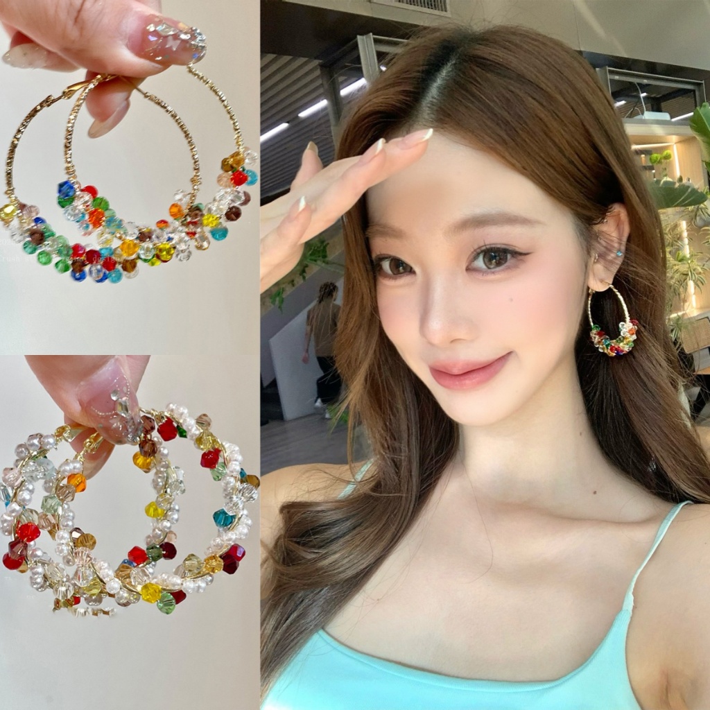 RIbbonIsland✨ต่างหู earrings 1 คู่ น่ารัก สไตล์เกาหลี หรูหรา แฟชั่น เพชร มินิมอล สำหรับผู้หญิง COD