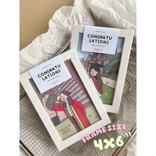 กรอบรูปพร้อมวาดรูป รูปวาดมินิมอล ของขวัญ กรอบขนาด4x6 นิ้ว