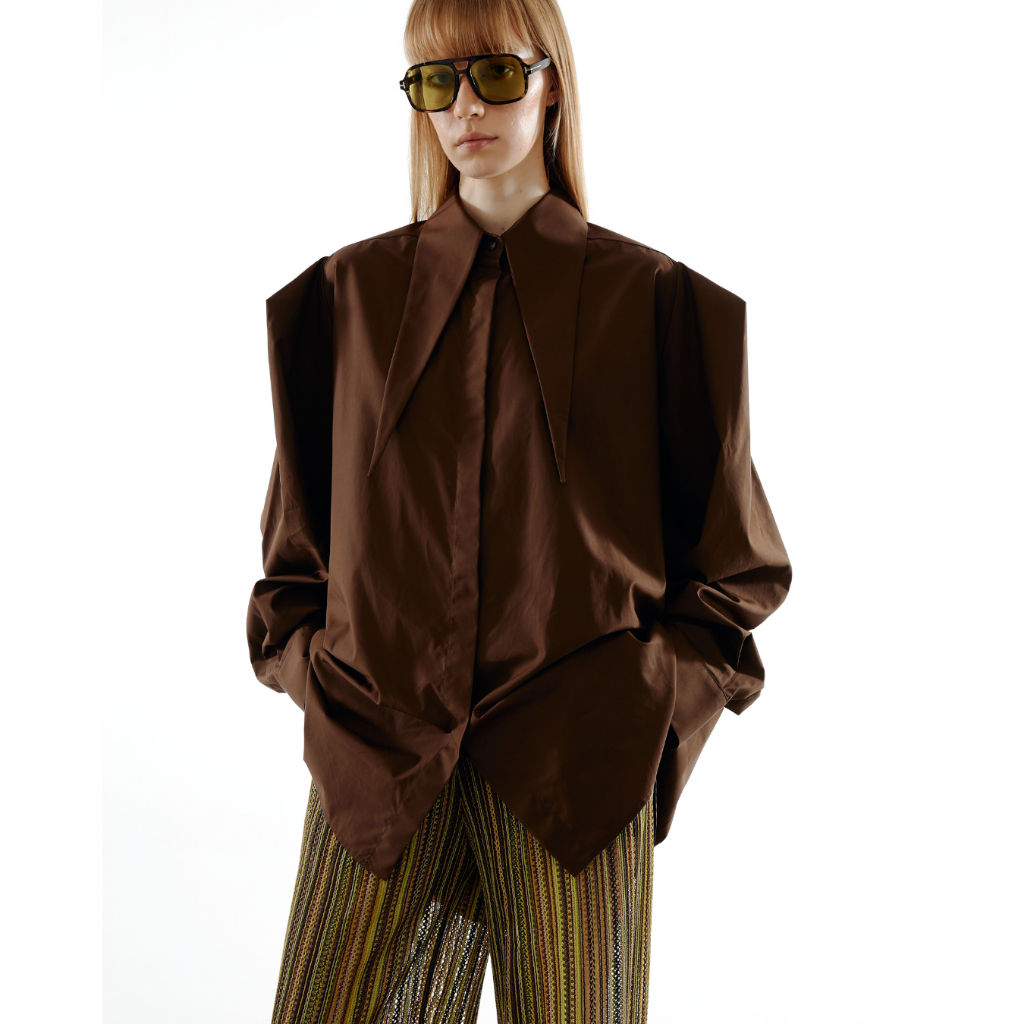 The SRT X16 (TST287) Structured Oversized Shirt (New Color) เสื้อเชิ้ตแขนยาวโอเวอร์ไซส์ คอปกแหลม ทรง