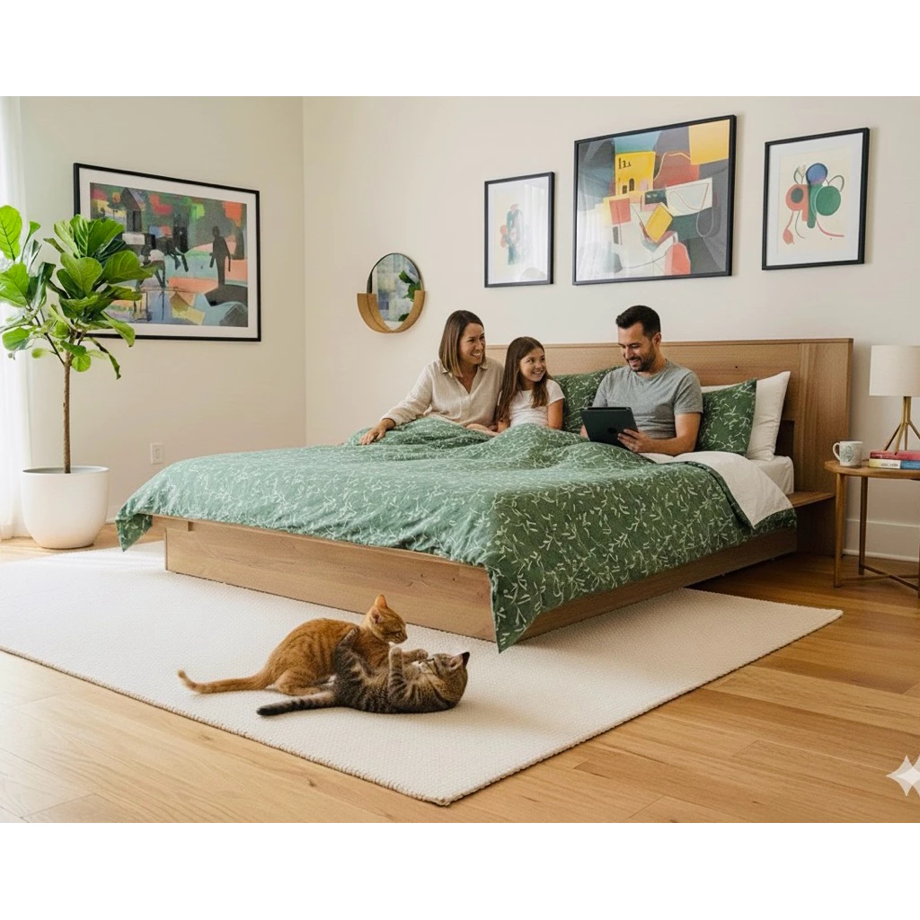 Tomato Home เตียง 6ฟุต รุ่น Donna King bed เตียงไม้ | เตียงมินิมอล Chic สวยหรู| รับนนได้ 300โล