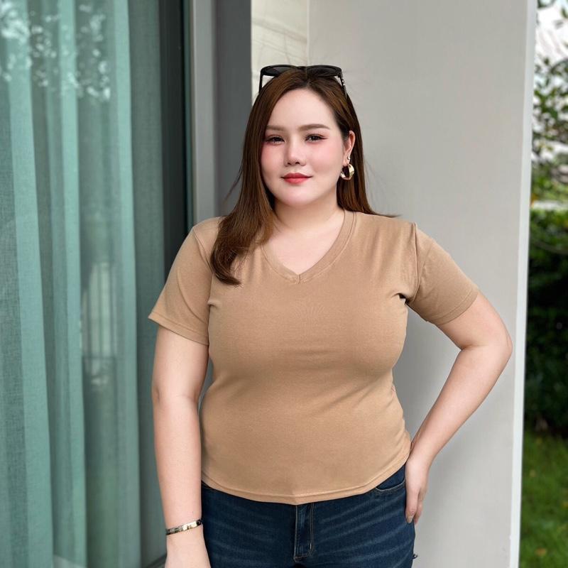 V06- เสื้อยืด คอวี สวมใส่ง่ายผ้านุ่มสบายผิว - รูปที่ 2