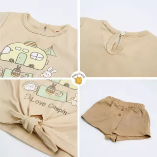 Elegant Kids ชุดเด็กผู้หญิง 12เดือน-3ขวบ ชุดเสื้อแขนสั้นพร้อมกางเกงขาสั้น ลายแคมปิ้ง Collection | Babytrend