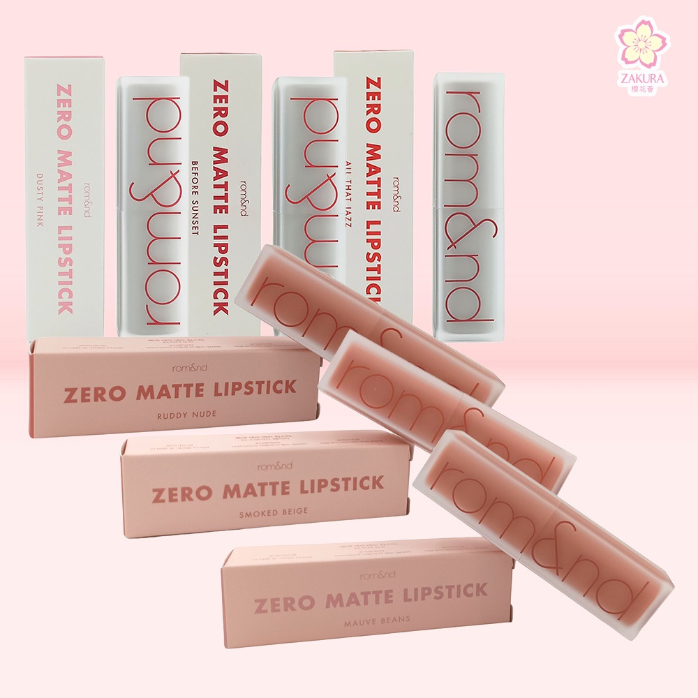 Zero Matte Lipstick 01 Dusty Pink/02 All That Jazz/04 Before Sunset/19 Red Surfer/21 Smoked Beige/22