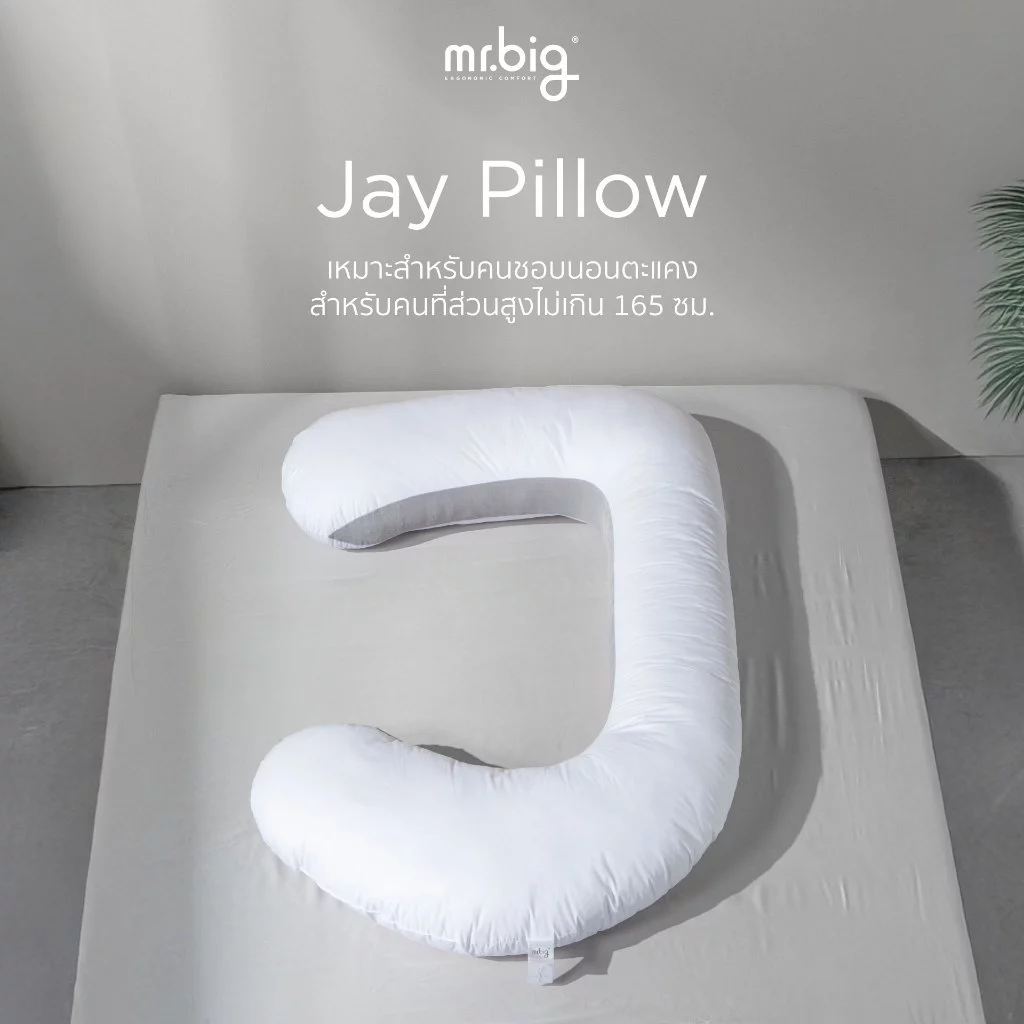 mr.big Jay Pillow หมอน Ergonomic สำหรับคนชอบนอนตะแคง แถมปลอก 1 ชิ้น