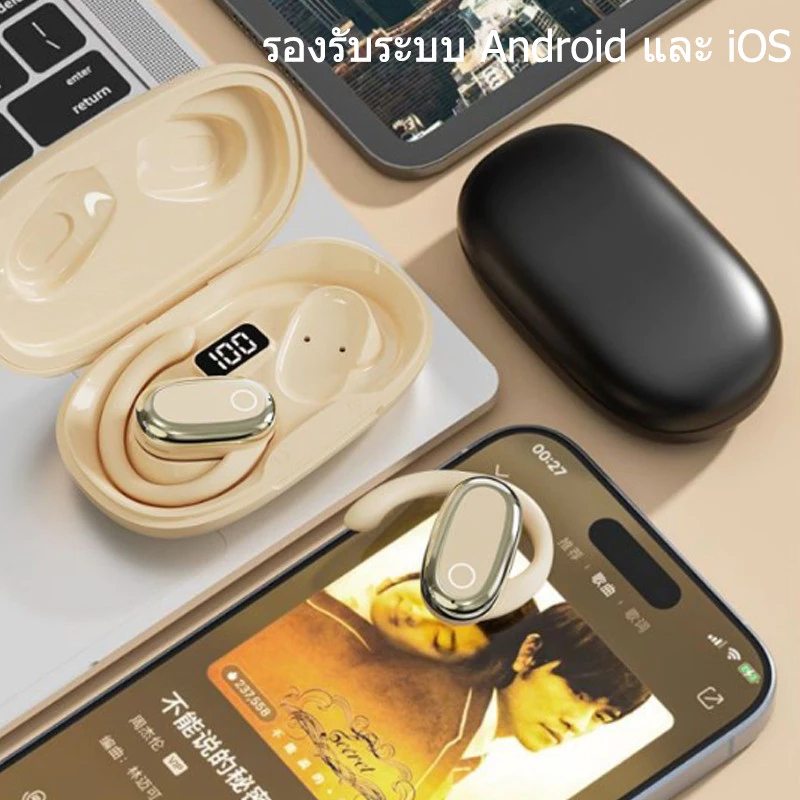 X96 หูฟังไร้สายบลูทู ธ HD พูดคุย HiFi เสียงแขวนหูไม่เจ็บหูคุณภาพเสียงที่ชัดเจนจอแสดงผลดิจิตอลสมาร์ทสวมใส่สบายหูฟังทำงานแ - รูปที่ 7