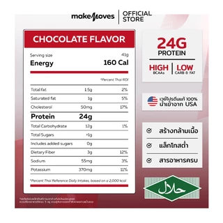 MakeMoves Whey Protein Original Muscle (2LB,5LB,10LB)- เวย์โปรตีน สูตรเพิ่มกล้าม กล้ามชัด โปรตีนสูง