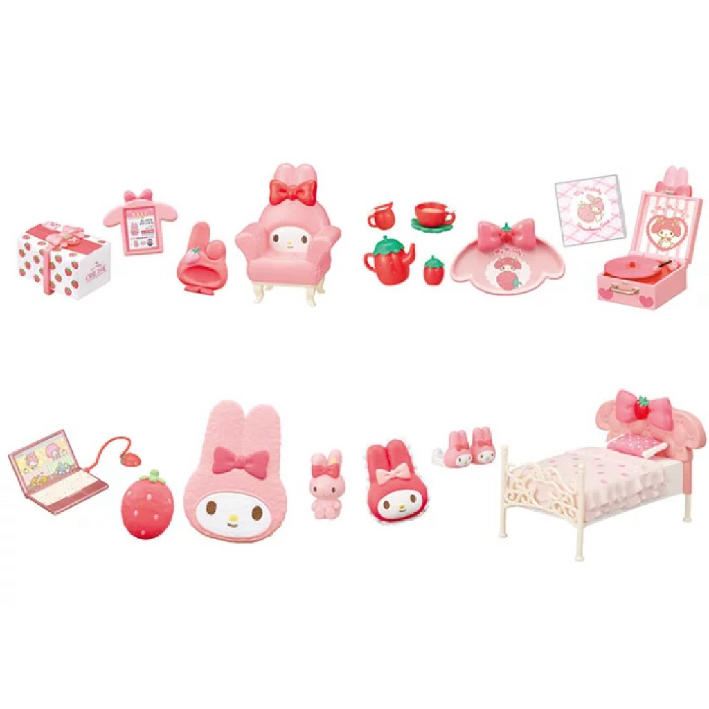กล่องสุ่ม rement  Re-ment My melody’s Strawberry Room  แบบสุ่ม8แบบ สินค้านำเข้าจากประเทศญี่ปุ่น ถ้าต้องการครบชุด กด8ชิ้น - รูปที่ 2