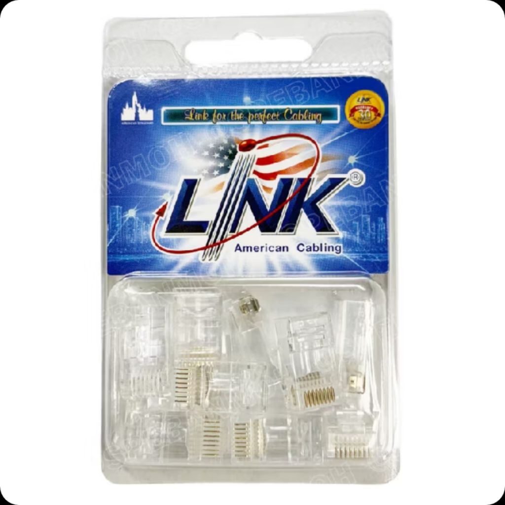 (มีส่งด่วน) LINK US-1002AA (มาแทน US-1002 รุ่นเก่า) หัวแลน PLUG CAT6 RJ45 (10หัว/PACK) ตัวผู้ รับประกัน 30ปี