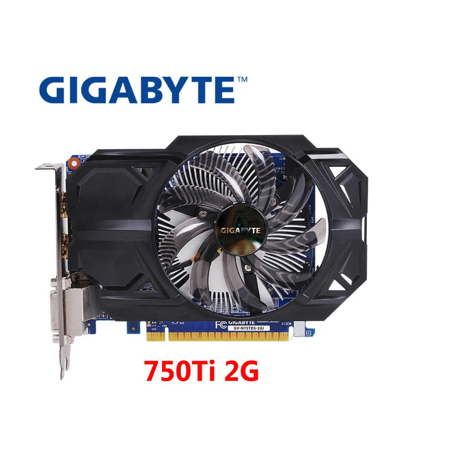 🔥เดสก์ทอป คอมพิวเตอร์  การ์ดจอ GIGABYTE GTX750Ti 2G มือสอง ถอดชิ้นส่วน พัดลมเดี่ยว