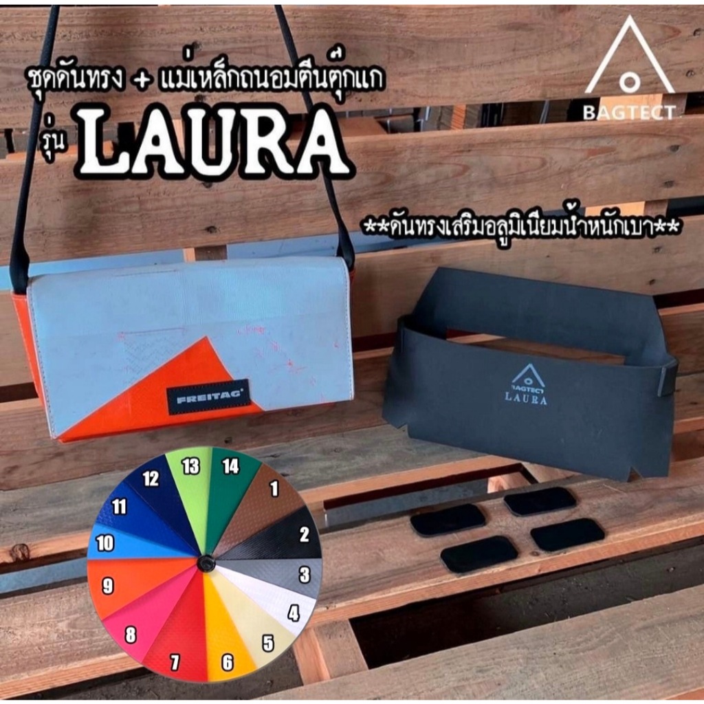 (พร้อมส่ง) ชุดดันทรงและแม่เหล็กถนอมตีนตุ๊กแกกระเป๋าFreitag รุ่น LAURA (F71) (ไม่รวมกระเป๋า)