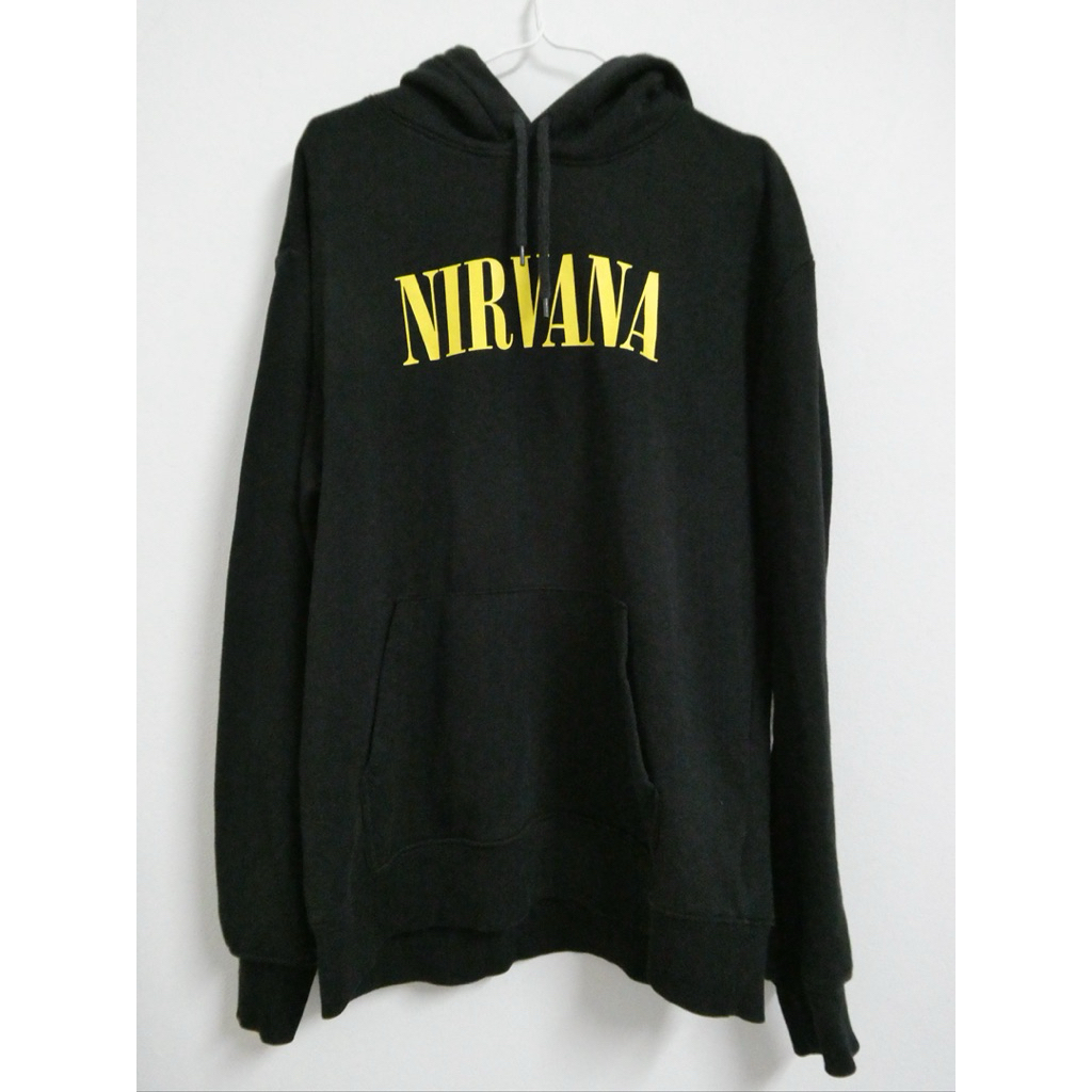 เสื้อ hoodie H&M NIRVANA smiley ดำ M