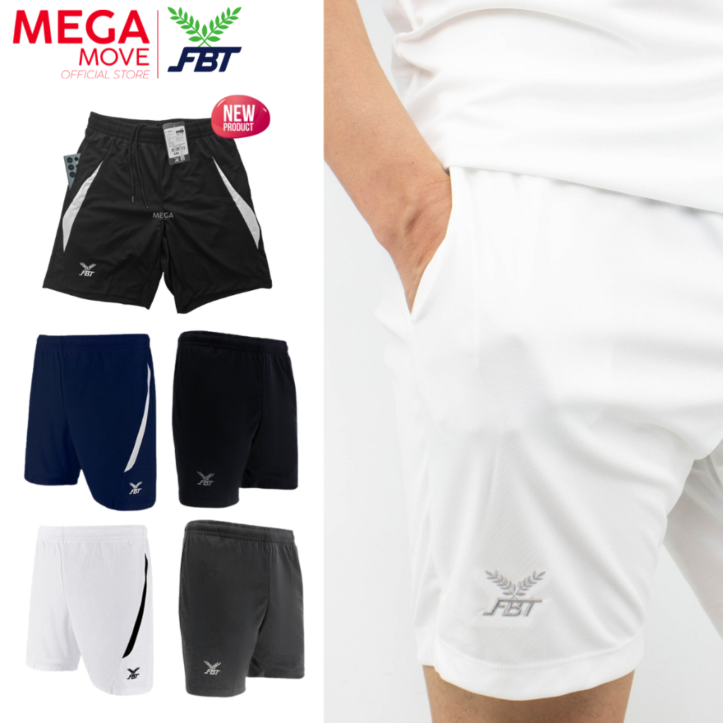 FBT กางเกงขาสั้น มีกระเป๋า โลโก้ปัก ผ้าไมโคร เอวยางยืดพร้อมเชือก C2B201 J9B230 ออกใบกำกับภาษีได้