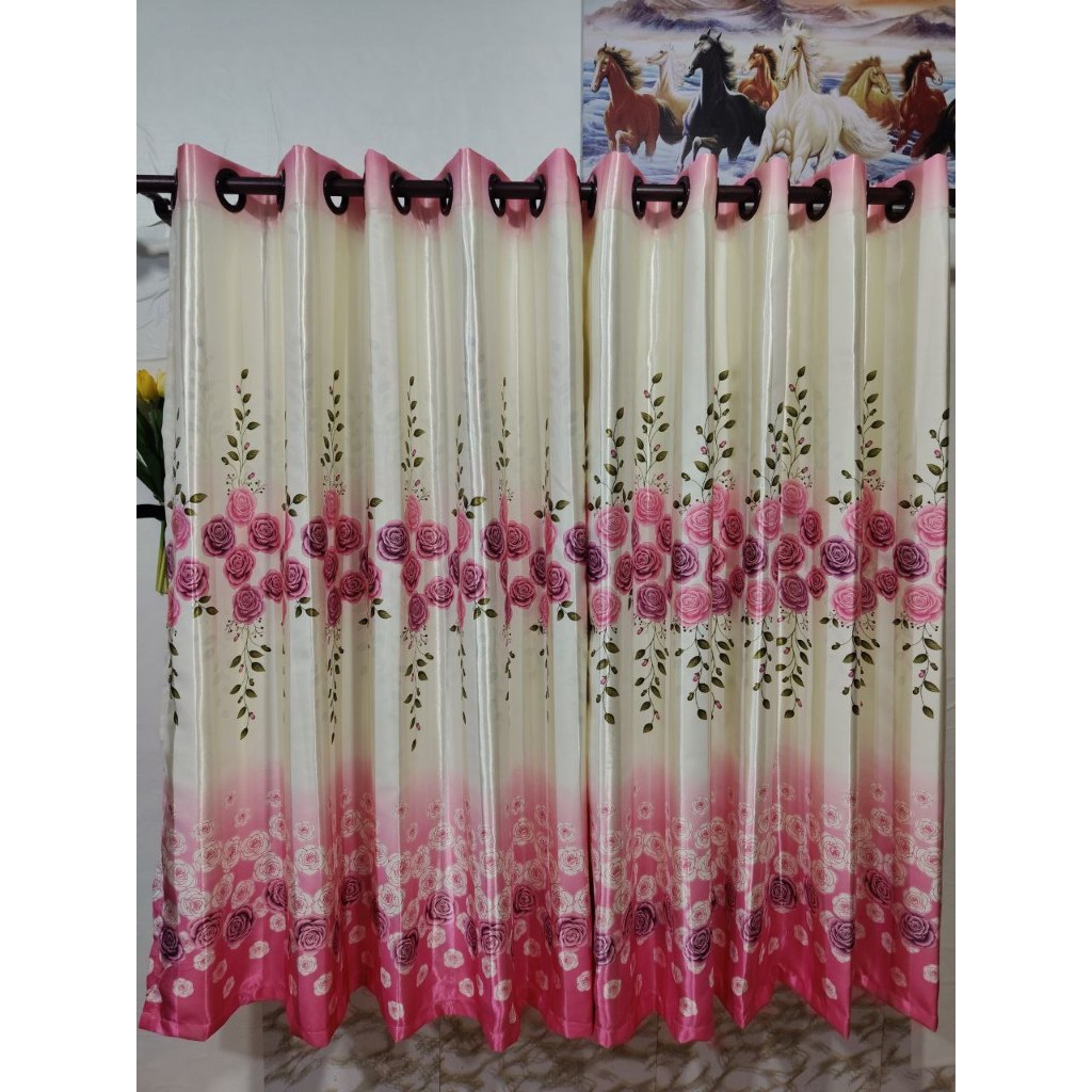 ผ้าม่านหน้าต่าง ประตูสำเร็จรูป เกรดเอ ป้องกันแสงยูวี 90-98% สีพื้น 2 ด้าน