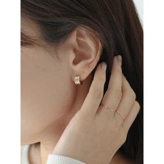 A.piece ต่างหู Classic combo collection : [silver 925 post] Butter one-touch earrings
