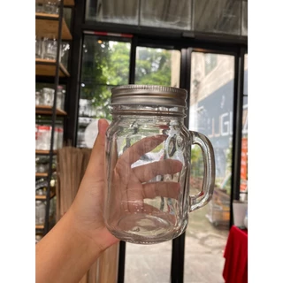 JJGLASS (AMORN) เมสัน จาร์ 450 ฝาเงิน - แก้วมีหูจับพร้อมฝาอลูมิเนียม ลดราคาพิเศษ ฝามีรอยเล็กน้อย ใช้งานได้ปกติ