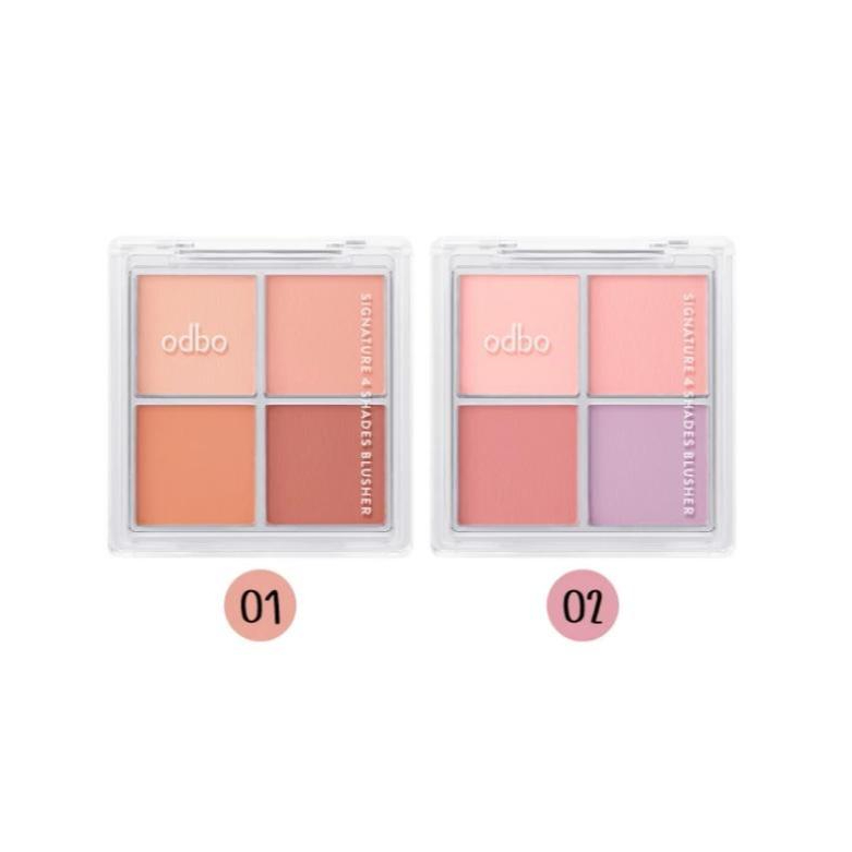 ODBO Signature 4 Shades Blusherพาเลท 4 ช่อง - บลัช