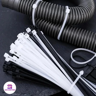 เคเบิ้ลไทร์ Nylon Cable Tie สายรัดไนล่อน หนวดกุ้ง สายเคเบิ้ลไทร์ แพค100เส้น หนวดกุ้ง สีขาว สีดำ สายรัดสายไฟ