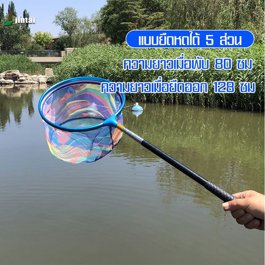 พร้อมส่ง กระชอนตักปลา(แบบยืดได้ ทรงกลม) ที่ตักปลา กระชอนสามารถปรับระดับความยาวได้ - รูปที่ 7