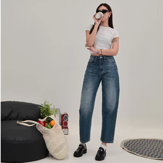 ยีนส์ Nammon Jeans NM42 กางเกงยีนส์ทรง Barrel Leg (Airy Light Blue) - ผ้าไม่ยืด